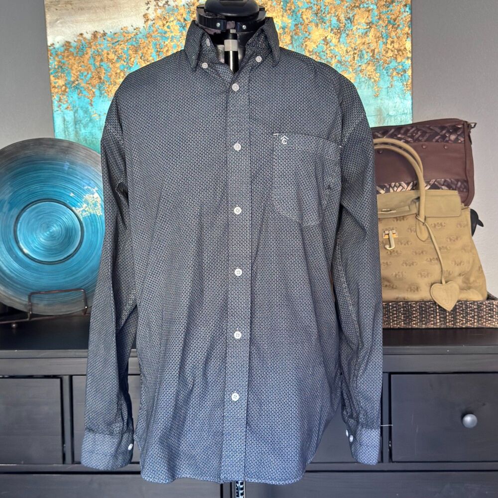 Rafter ProFlex 45 performance Western Button up Navy Medium.